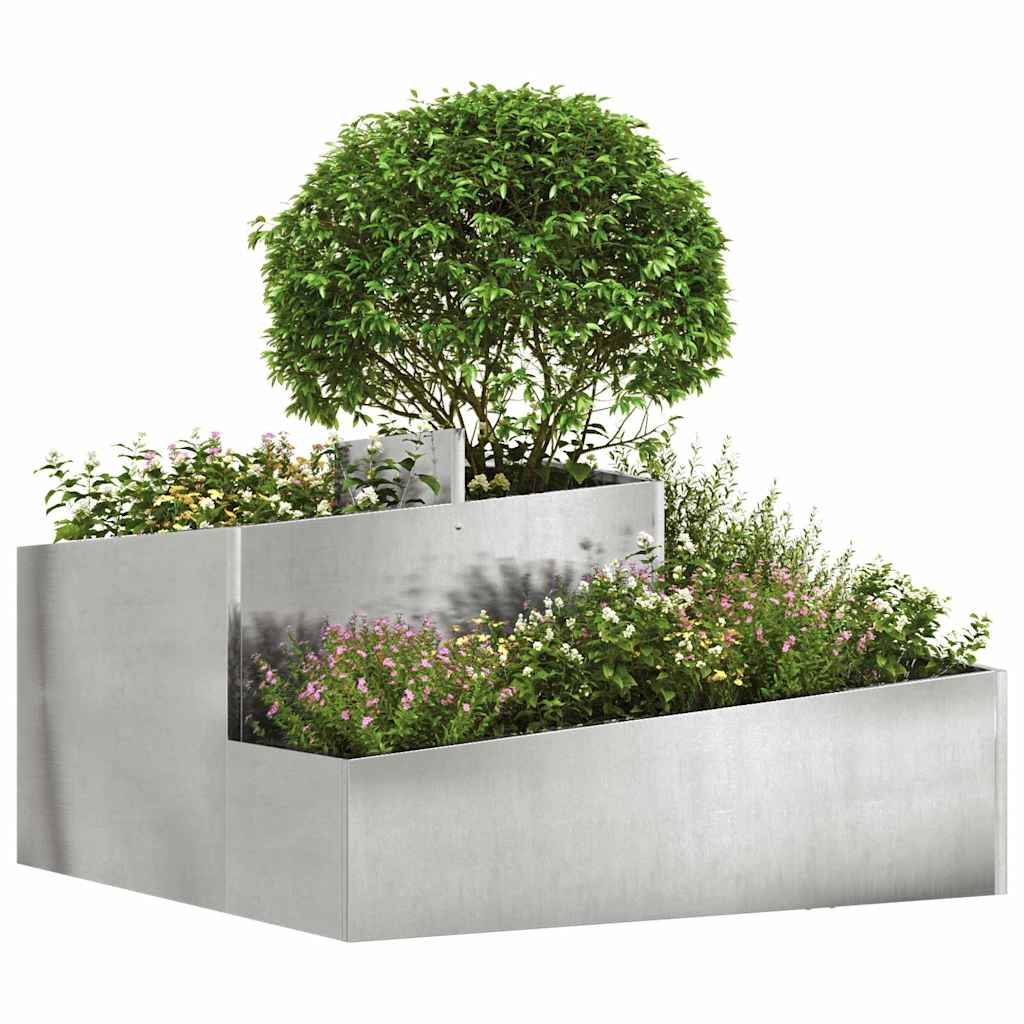 Gartenblumentopf Silber 80 x 80 x 50 cm Edelstahl